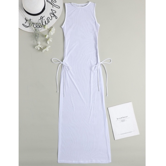 White Stretchy Mesh Coverup - Picture 8 of 16